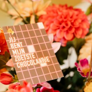pakje creativiteit kadokaart jij bent mijn zoetste chocolaatje bloemen