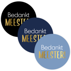 meester bedankt stickers | 50 mm - 6 stuks