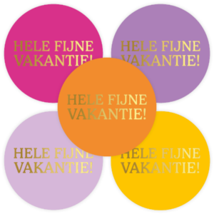 Hele fijne vakantie stickers | 40 mm - 10 stuks